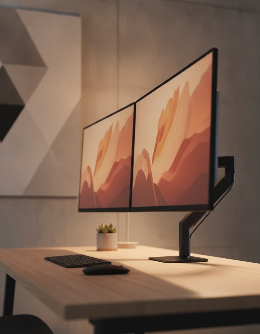 Dual monitor arm — full motion