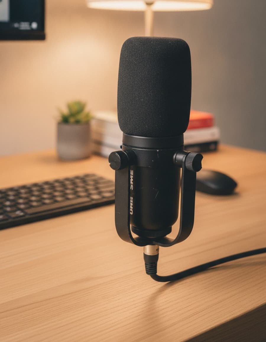Dynamic XLR broadcast microphone — pre-owned