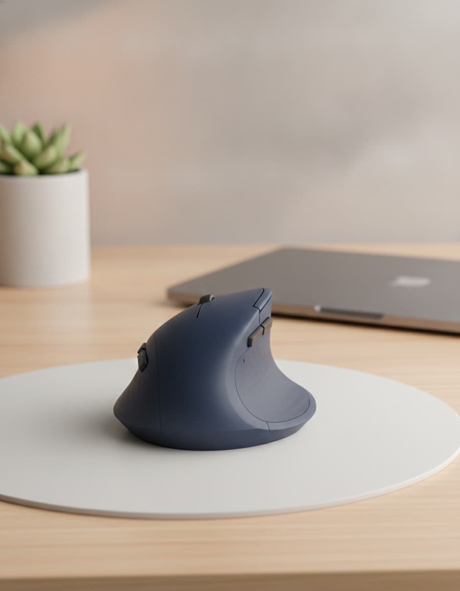 Ergonomic wireless mouse — Midnight blue