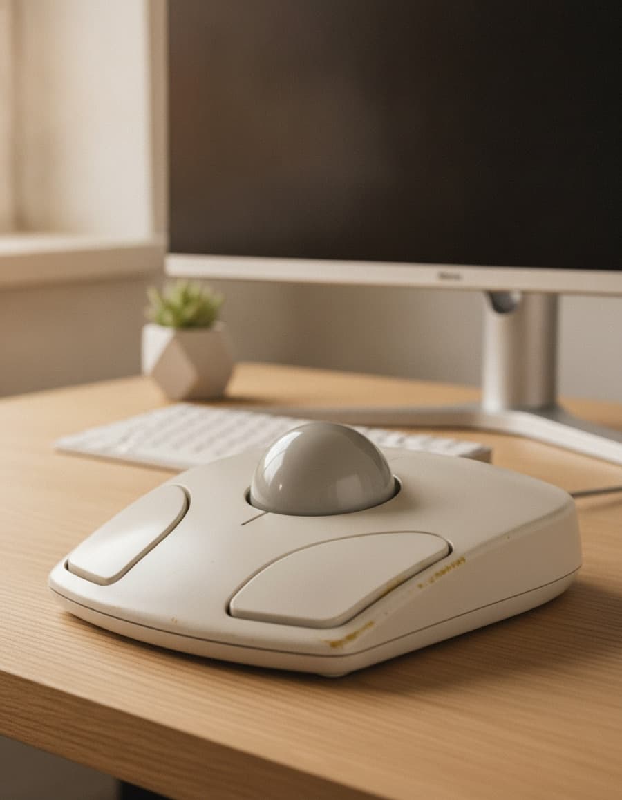 90s trackball mouse — beige classic