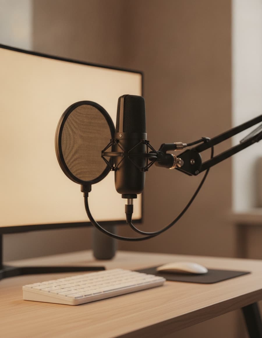USB cardioid microphone — full streaming kit