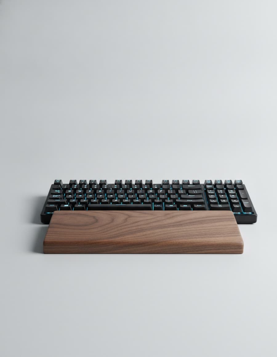 Walnut wrist rest — custom engraving
