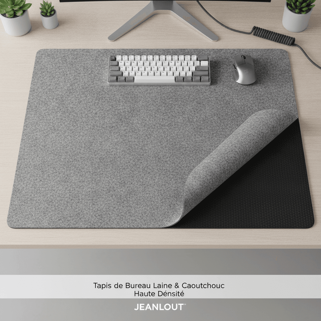 Tapis de Bureau Laine & Caoutchouc Haute Densité