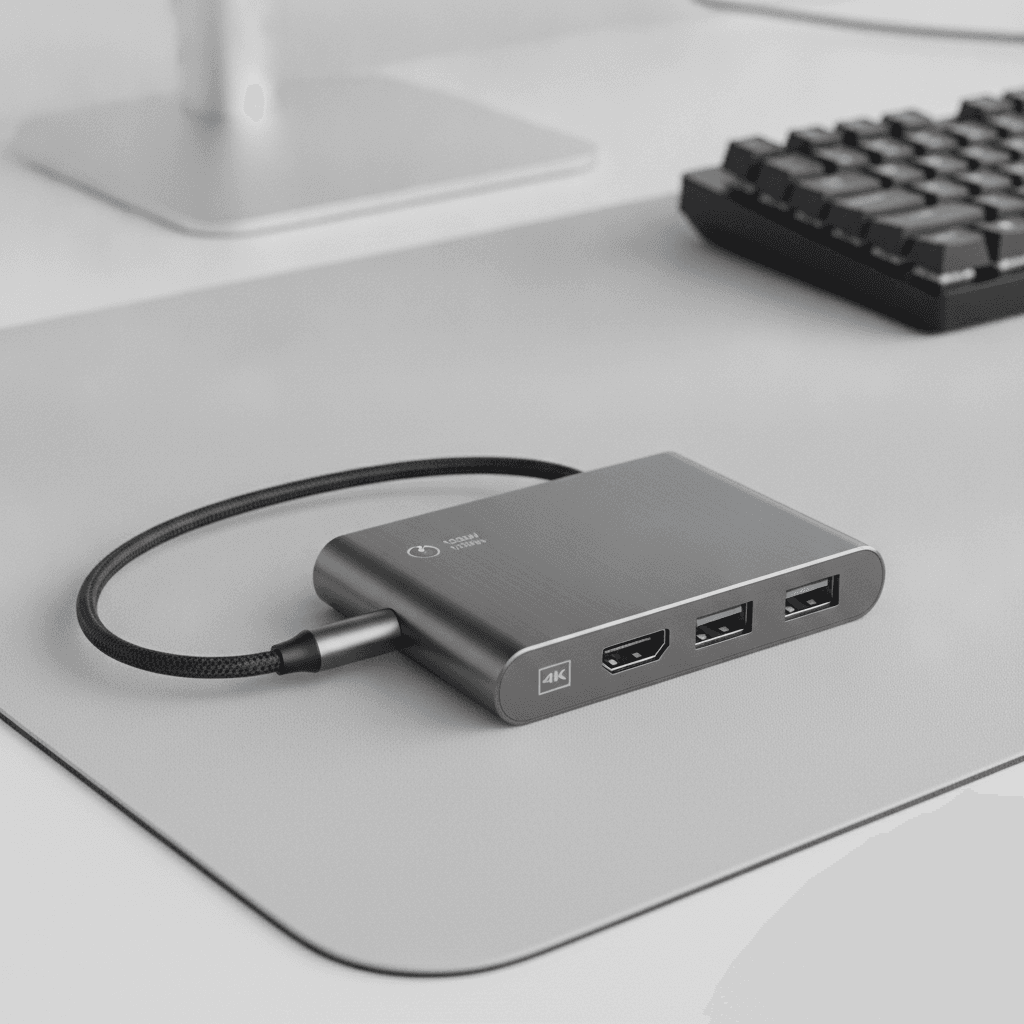 Hub USB-C 6-en-1 Aluminium Pass-Through 100W