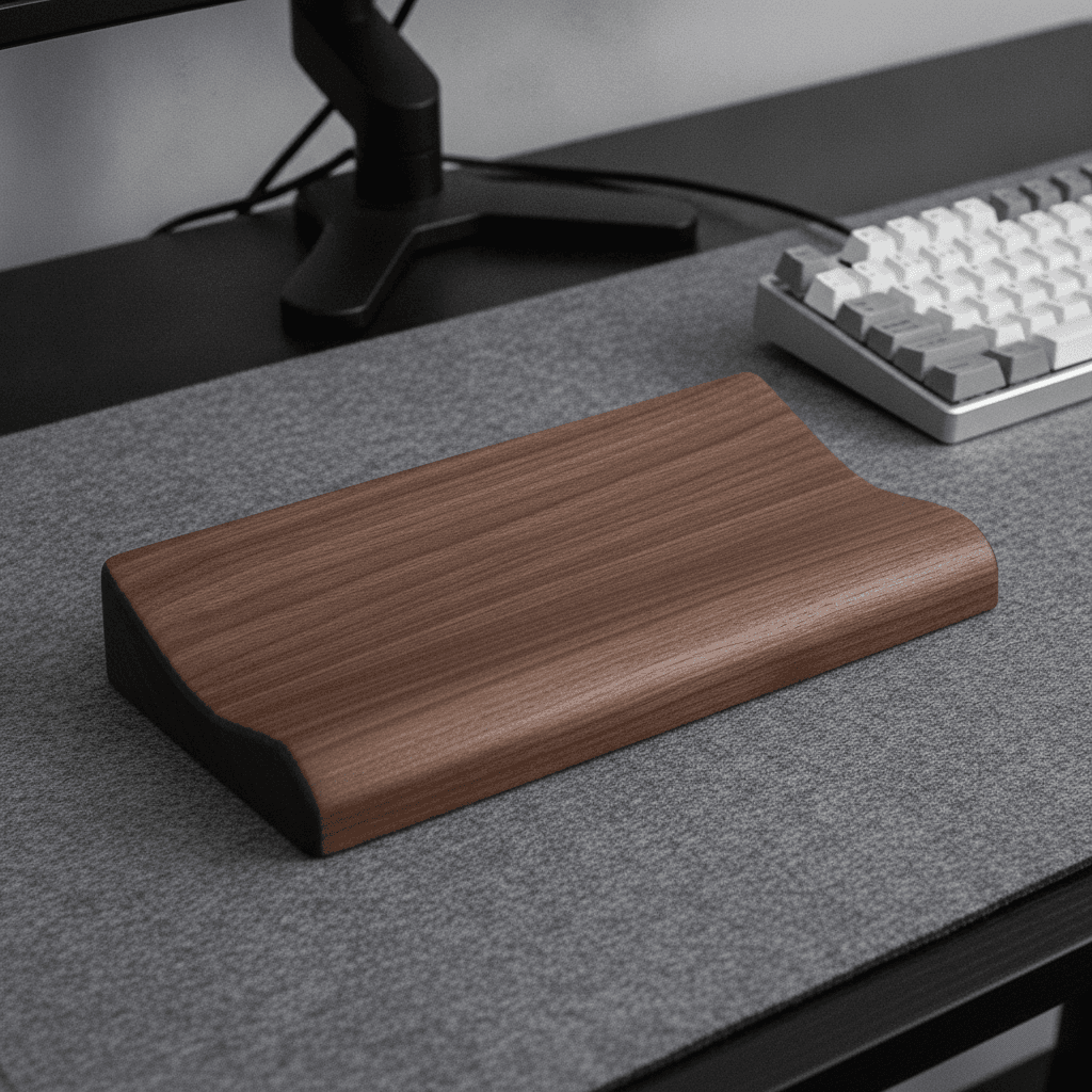 Repose-Poignets Ergonomique en Bois de Noyer TKL
